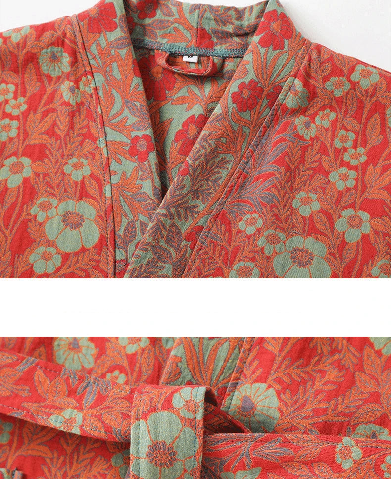 Cotton Double Gauze Japanese Kimono Robe
